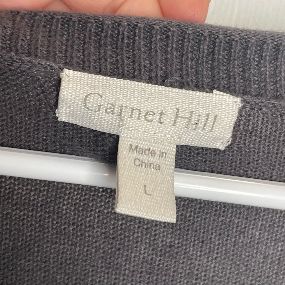 Garnet Hill Essential Scoop-Neck Sweater Dress Linen Organic Cotton Dark Gray L - Picture 9 of 13